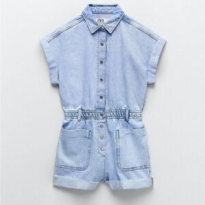 Zara Short Denim Romper - M